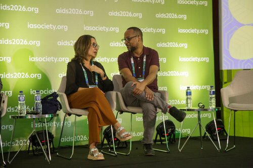 AIDS 2026, the 26th IAS Conference on HIV and AIDS. Rio de Janeiro, Brazil.
Sunday, 26 July 2026.

[PC0105]. HIV prevention science & access.
In the photo: Ines Dourado, Adriano Queiroz da Silva.

©️ Andréa Testoni / IAS