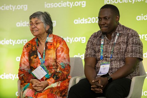 AIDS 2026, the 26th IAS Conference on HIV and AIDS. Rio de Janeiro, Brazil.
Sunday, 26 July 2026.

[PC0105]. HIV prevention science & access.
In the photo: Hasina Subedar, Friday Saidi.

©️ Andréa Testoni / IAS