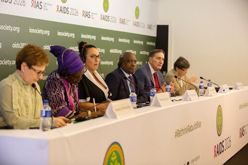 AIDS 2026, the 26th International AIDS Conference. Rio de Janeiro, Brazil.
Monday, 27 July 2026

PRESS01. Opening press conference
In the photo:  Beatriz Grinsztejn, Winnie Byanyima, Erika Castellanos, Mathume Joseph Phaahia, Jarbas Barbosa, Mariângela Simões.

©️ Andréa Testoni / IAS