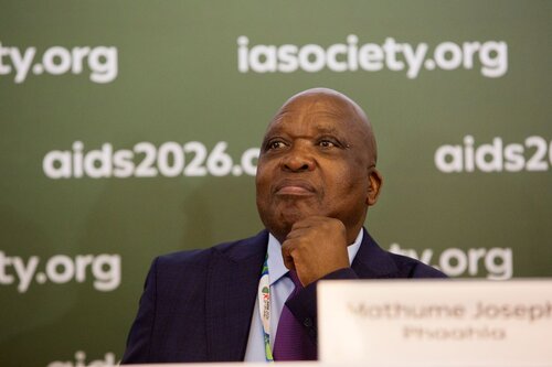 AIDS 2026, the 26th International AIDS Conference. Rio de Janeiro, Brazil.
Monday, 27 July 2026

PRESS01. Opening press conference
In the photo: Mathume Joseph Phaahia

©️ Andréa Testoni / IAS