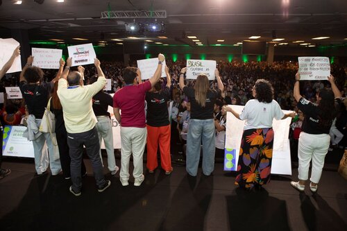 AIDS 2026, the 26th International AIDS Conference. Rio de Janeiro, Brazil.
Monday, 27 July 2026.

OP01. Opening Session.
In the photo: Protests

©️ Felipe / IAS