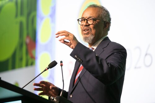 AIDS 2026, the 26th International AIDS Conference. Rio de Janeiro, Brazil.
Monday, 27 July 2026.

OP01. Opening Session.
In the photo: Tedros Adhanom Ghebreyesus

©️ Felipe / IAS
