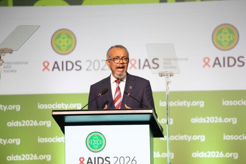 AIDS 2026, the 26th International AIDS Conference. Rio de Janeiro, Brazil.
Monday, 27 July 2026.

OP01. Opening Session.
In the photo: Tedros Adhanom Ghebreyesus

©️ Felipe / IAS