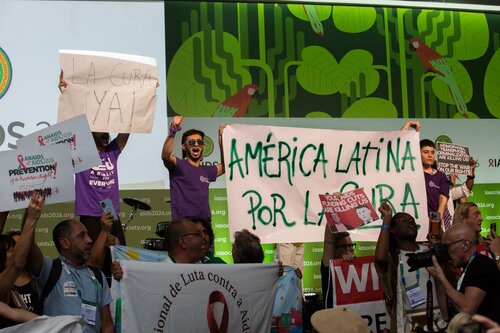 AIDS 2026, the 26th International AIDS Conference. Rio de Janeiro, Brazil.
Monday, 27 July 2026

OP01. Opening Session
In the photo: Public demonstration

©️ Andréa Testoni / IAS