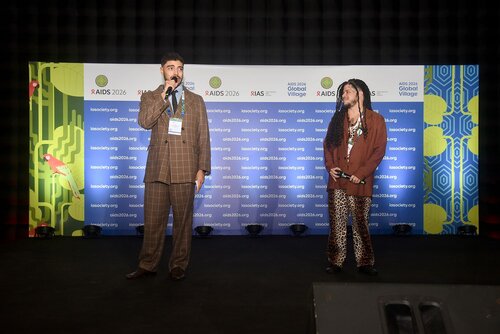 AIDS 2026, the 26th International AIDS Conference. Rio de Janeiro, Brazil.
Monday, 27 July 2026.

GVMS31. Global Village Opening Moment.
In the photo: Paulo Dos Santos & Thiago Jerohan.

© Márcia Moreira / IAS