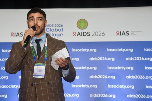 AIDS 2026, the 26th International AIDS Conference. Rio de Janeiro, Brazil.
Monday, 27 July 2026.

GVMS31. Global Village Opening Moment.
In the photo: Paulo Dos Santos.

© Márcia Moreira / IAS