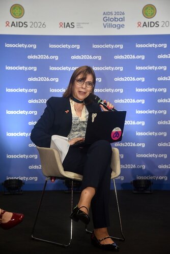 AIDS 2026, the 26th International AIDS Conference. Rio de Janeiro, Brazil.
Monday, 27 July 2026.

GVPD. GV panel discussion.
In the photo: Marta McBritton.

© Márcia Moreira / IAS.