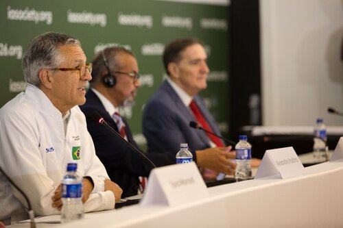 AIDS 2026, the 26th International AIDS Conference. Rio de Janeiro, Brazil.
Monday, 27 July 2026

ME. Media Briefing
In the photo: Alexandre Padilha, Tedros Adhanom Ghebreyesus, Jarbas Barbosa.

©️ Andréa Testoni / IAS