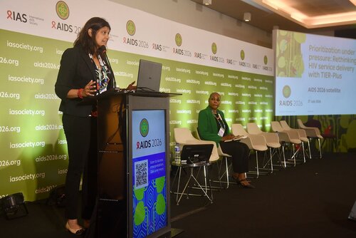 AIDS 2026, the 26th International AIDS Conference. Rio de Janeiro, Brazil.
Monday, 27 July 2026.

SAT36. Priorization under pressure: Rethinking  HIV service delivery with TIER-Plus.
In the photos: Neeta Bhandari.

© Márcia Moreira / IAS.
