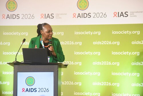AIDS 2026, the 26th International AIDS Conference. Rio de Janeiro, Brazil.
Monday, 27 July 2026.

SAT36. Priorization under pressure: Rethinking  HIV service delivery with TIER-Plus.
In the photos: Imelda Makaha.

© Márcia Moreira / IAS.