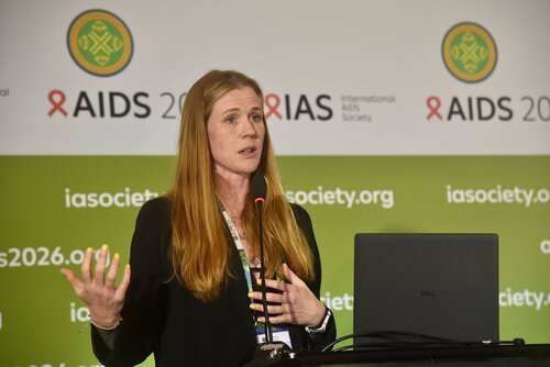 AIDS 2026, the 26th International AIDS Conference. Rio de Janeiro, Brazil.
Monday, 27 July 2026.

SAT36. Priorization under pressure: Rethinking  HIV service delivery with TIER-Plus.
In the photos: Brooke Nichols.

© Márcia Moreira / IAS.