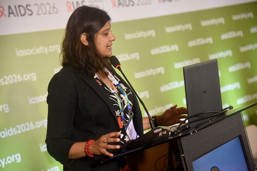 AIDS 2026, the 26th International AIDS Conference. Rio de Janeiro, Brazil.
Monday, 27 July 2026.

SAT36. Priorization under pressure: Rethinking  HIV service delivery with TIER-Plus.
In the photos: Neeta Bhandari.

© Márcia Moreira / IAS.
