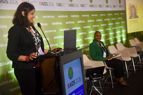 AIDS 2026, the 26th International AIDS Conference. Rio de Janeiro, Brazil.
Monday, 27 July 2026.

SAT36. Priorization under pressure: Rethinking  HIV service delivery with TIER-Plus.
In the photos: Neeta Bhandari.

© Márcia Moreira / IAS.