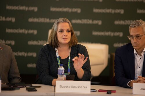 AIDS 2026, the 26th International AIDS Conference. Rio de Janeiro, Brazil.
Tuesday, 28 July 2026.

MR01. Media roundtable – Long-acting HIV prevention: The science, rollout and what is next.
In the photo: Elzette Rousseu.

© Felipe Varanda / IAS