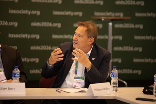 AIDS 2026, the 26th International AIDS Conference. Rio de Janeiro, Brazil.
Tuesday, 28 July 2026.

MR01. Media roundtable – Long-acting HIV prevention: The science, rollout and what is next.
In the photo: Philippe Duneton

© Felipe Varanda / IAS