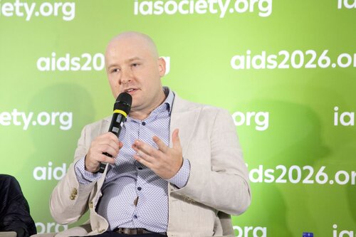 AIDS 2026, the 26th International AIDS Conference. Rio de Janeiro, Brazil.
Tuesday 28, July 2026.

SY08. Rebuilding global health: HIV reporting in a brave new world (Media panel session).
In the photo:David Cox, NPR, United Kingdom.

©️ Felipe Varanda / IAS