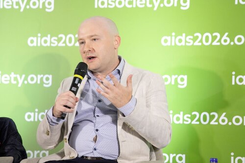 AIDS 2026, the 26th International AIDS Conference. Rio de Janeiro, Brazil.
Tuesday 28, July 2026.

SY08. Rebuilding global health: HIV reporting in a brave new world (Media panel session).
In the photo: David Cox, NPR, United Kingdom.

©️ Felipe Varanda / IAS