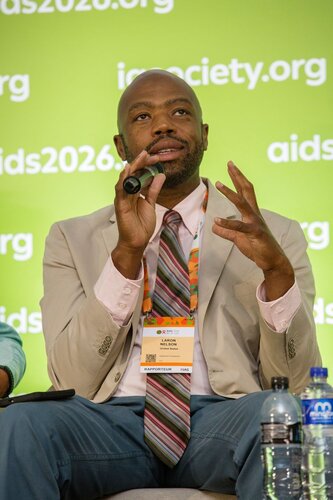 AIDS 2026, the 26th International AIDS Conference. Rio de Janeiro, Brazil.
Tuesday, 28 July 2026

SY06. No retreat, no surrender: The future of philanthropy in HIV.
In the photo: LaRon Nelson.

©️ Andréa Testoni / IAS