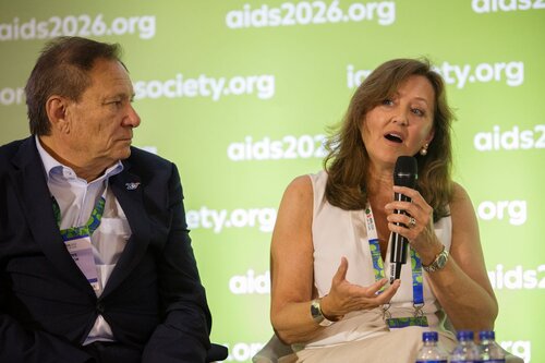 AIDS 2026, the 26th International AIDS Conference. Rio de Janeiro, Brazil.
Tuesday, 28 July 2026

SY06. No retreat, no surrender: The future of philanthropy in HIV.
In the photo: Philippe Duneton, Anne Aslett.

©️ Andréa Testoni / IAS