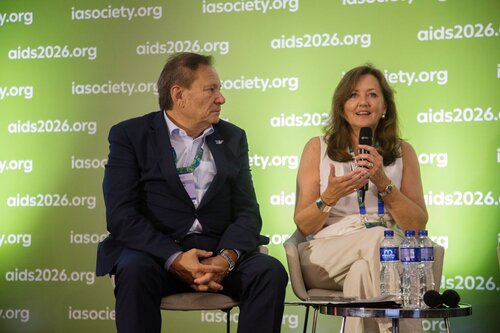 AIDS 2026, the 26th International AIDS Conference. Rio de Janeiro, Brazil.
Tuesday, 28 July 2026

SY06. No retreat, no surrender: The future of philanthropy in HIV.
In the photo: Philippe Duneton, Anne Aslett.

©️ Andréa Testoni / IAS