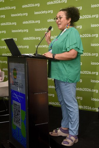 AIDS 2026, the 26th International AIDS Conference. Rio de Janeiro, Brazil.
Tuesday, 28 July 2026.

SAT16. Person-centred HIV prevention for key and vulnerable populations in Latin America and the Caribbean.
In the photos: Erika Castellanos.

© Márcia Moreira / IAS.