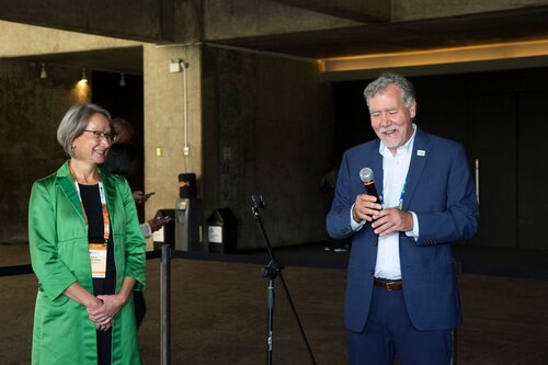 AIDS 2026, the 26th International AIDS Conference. Rio de Janeiro, Brazil.
Monday, 27 July 2026

EFREC. Educational Fund Reception.
In the photo: Birgit Poniatowski, Chris Beyrer

©️ Andréa Testoni / IAS