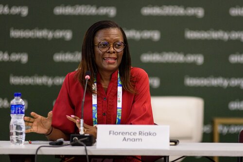 AIDS 2026, the 26th International AIDS Conference. Rio de Janeiro, Brazil.                            Wednesday, 29 July 2026.

MR02. Media roundtable – Africa’s HIV response after PEPFAR: The impact of funding cuts and what comes next.
In the photo: Florence Anam.

©️ Rogério von Krüger / IAS