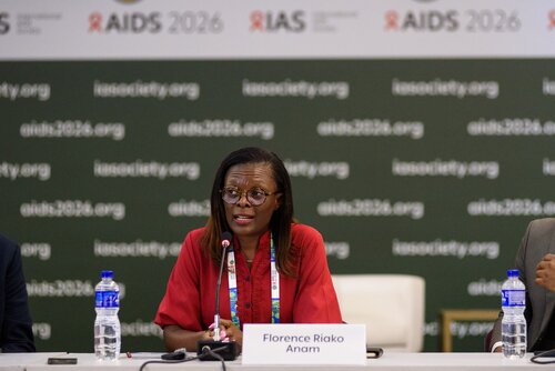 AIDS 2026, the 26th International AIDS Conference. Rio de Janeiro, Brazil.                            Wednesday, 29 July 2026.

MR02. Media roundtable – Africa’s HIV response after PEPFAR: The impact of funding cuts and what comes next.
In the photo: Florence Anam.

©️ Rogério von Krüger / IAS