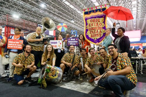 AIDS 2026, the 26th International AIDS Conference. Rio de Janeiro, Brazil.                            Wednesday, 29 July 2026.

Protest.

©️ Rogério von Krüger / IAS