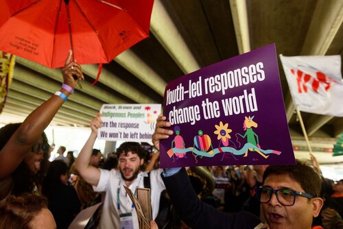 AIDS 2026, the 26th International AIDS Conference. Rio de Janeiro, Brazil.                            Wednesday, 29 July 2026.

Protest.

©️ Rogério von Krüger / IAS