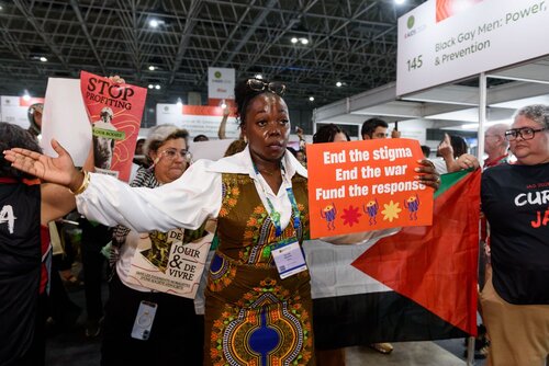 AIDS 2026, the 26th International AIDS Conference. Rio de Janeiro, Brazil.                            Wednesday, 29 July 2026.

Protest.

©️ Rogério von Krüger / IAS