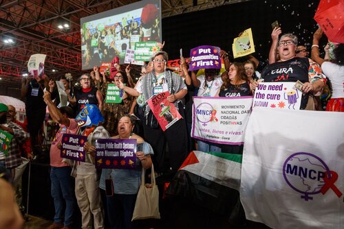 AIDS 2026, the 26th International AIDS Conference. Rio de Janeiro, Brazil.                            Wednesday, 29 July 2026.

Protest.

©️ Rogério von Krüger / IAS
