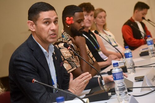 AIDS 2026, the 26th International AIDS Conference. Rio de Janeiro, Brazil.
Wednesday, 29 July 2026.

MR03. Media roundtable – Fiji: Responding to the fastest-growing epidemic in the world.
In the photos: The table.

© Márcia Moreira / IAS.