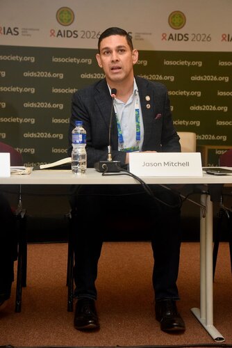 AIDS 2026, the 26th International AIDS Conference. Rio de Janeiro, Brazil.
Wednesday, 29 July 2026.

MR03. Media roundtable – Fiji: Responding to the fastest-growing epidemic in the world.
In the photo: Jason Mitchell.

© Márcia Moreira / IAS.
