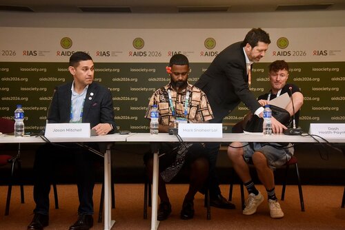 AIDS 2026, the 26th International AIDS Conference. Rio de Janeiro, Brazil.
Wednesday, 29 July 2026.

MR03. Media roundtable – Fiji: Responding to the fastest-growing epidemic in the world.
In the photos: The table.

© Márcia Moreira / IAS.