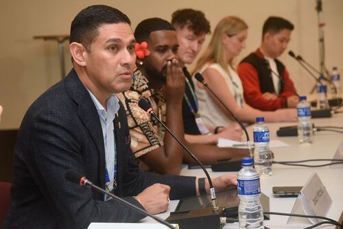 AIDS 2026, the 26th International AIDS Conference. Rio de Janeiro, Brazil.
Wednesday, 29 July 2026.

MR03. Media roundtable – Fiji: Responding to the fastest-growing epidemic in the world.
In the photos: The table.

© Márcia Moreira / IAS.