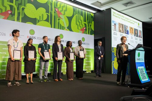 AIDS 2026, the 26th International AIDS Conference. Rio de Janeiro, Brazil.
Tuesday, 28 July 2026.

PL01. Rethink. Rebuild. Rise.
In the photo: presenters and recipients of the IAS/ANRS Lange/van Tongeren Prizes for Young Investigators

©️ Felipe Varanda / IAS
