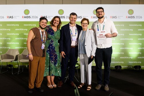 AIDS 2026, the 26th International AIDS Conference. Rio de Janeiro, Brazil.                            Wednesday, 29 July 2026.

SY14. Me and My Healthcare Provider award ceremony.
In the photo: Beatriz Grinsztejn, Felipe Sabec Folgueral, Silas Holland.     

©️ Rogério von Krüger / IAS