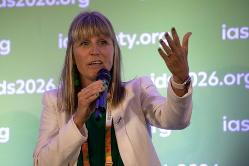 AIDS 2026, the 26th International AIDS Conference. Rio de Janeiro, Brazil.
Wednesday, 29 July 2026.

SAT35. The future of HIV service delivery is…simplification, self-care, integration, and AI in practice.
In the photo: Anna Grimsrud, International AIDS Society, South Africa.

©️ Felipe Varanda / IAS