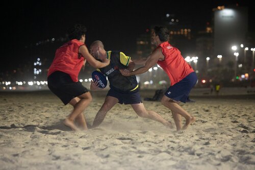 AIDS 2026, the 26th International AIDS Conference. Rio de Janeiro, Brazil.
Wednesday, 29 July 2026.

THGT. Tackle HIV rugby with Gareth Thomas on Ipanema beach.

© Felipe Varanda / IAS