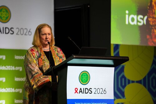 AIDS 2026, the 26th International AIDS Conference. Rio de Janeiro, Brazil.
Thursday, 30 July 2026

PL03. Breaking down silos. "Elizabeth Taylor Human Rights Award"
In the photo: Catherine Brown.

©️ Andréa Testoni / IAS