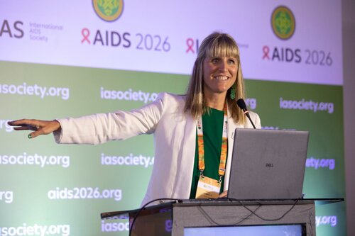 AIDS 2026, the 26th International AIDS Conference. Rio de Janeiro, Brazil.
Wednesday, 29 July 2026.

SAT35. The future of HIV service delivery is…simplification, self-care, integration, and AI in practice.
In the photo: Anna Grimsrud, International AIDS Society, South Africa.

©️ Felipe Varanda / IAS