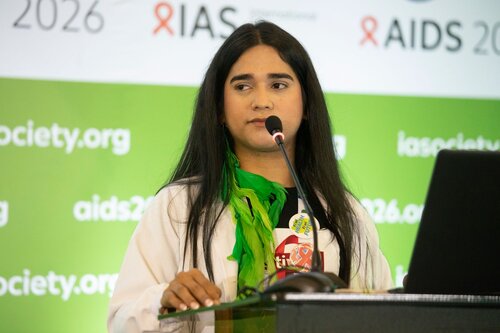 AIDS 2026, the 26th International AIDS Conference. Rio de Janeiro, Brazil.
Wednesday, 29 July 2026.

SY15. Strong spirits, healthy futures: Focus on the HIV response among Indigenous people.
In the photo: Naomy Fontinelli AREVALO DE CARVALHO
Alianca Nacional Lgbti+, Brazil

© Felipe Varanda / IAS