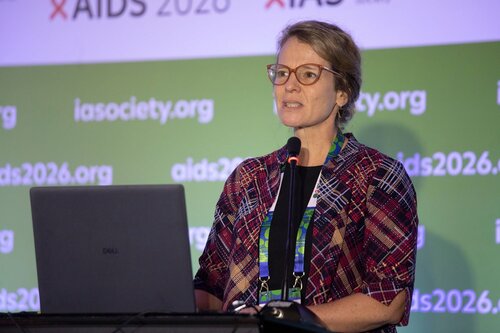 AIDS 2026, the 26th International AIDS Conference. Rio de Janeiro, Brazil.
Wednesday, 29 July 2026.

SAT35. The future of HIV service delivery is…simplification, self-care, integration, and AI in practice.
In the photo: Lynne Wilkinson, International AIDS Society, South Africa.

©️ Felipe Varanda / IAS