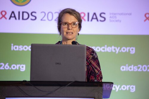 AIDS 2026, the 26th International AIDS Conference. Rio de Janeiro, Brazil.
Wednesday, 29 July 2026.

SAT35. The future of HIV service delivery is…simplification, self-care, integration, and AI in practice.
In the photo: Lynne Wilkinson, International AIDS Society, South Africa.

©️ Felipe Varanda / IAS