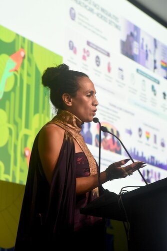 AIDS 2026, the 26th International AIDS Conference. Rio de Janeiro, Brazil.
Wednesday, 29 July 2026.

PL02. The future of HIV prevention.
In the photo: Amanita Calderón-Cifuéntes.

© Márcia Moreira / IAS.