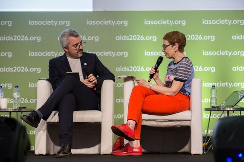 AIDS 2026, the 26th International AIDS Conference. Rio de Janeiro, Brazil.
Wednesday, 29 July 2026

SS01. After the emergency: Rebuiding sustainable access to HIV treatment and prevention.
In this photo: Javier Padilla Bernaldez, Nora Bar.

©️ Andréa Testoni / IAS