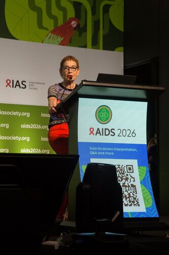 AIDS 2026, the 26th International AIDS Conference. Rio de Janeiro, Brazil.
Wednesday, 29 July 2026

SS01. After the emergency: Rebuiding sustainable access to HIV treatment and prevention.
In this photo: Nora Bar.

©️ Andréa Testoni / IAS