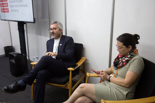 AIDS 2026, the 26th International AIDS Conference. Rio de Janeiro, Brazil.
Wednesday, 29 July 2026

SS01. After the emergency: Rebuiding sustainable access to HIV treatment and prevention.
In this photo: Javier Padilla Bernaldez, Claudia Cortes.

©️ Andréa Testoni / IAS