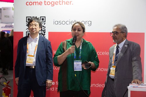 AIDS 2026, the 26th International AIDS Conference. Rio de Janeiro, Brazil.
Wednesday, 29 July 2026

MGAP. Gathering for IAS membersfrom Asia and the Pacific Islands.
In the photo: Nittaya Phanuphak, Andrew Grulich, Tetsuro Matano, Ishwar Gilada.

©️ Andréa Testoni / IAS